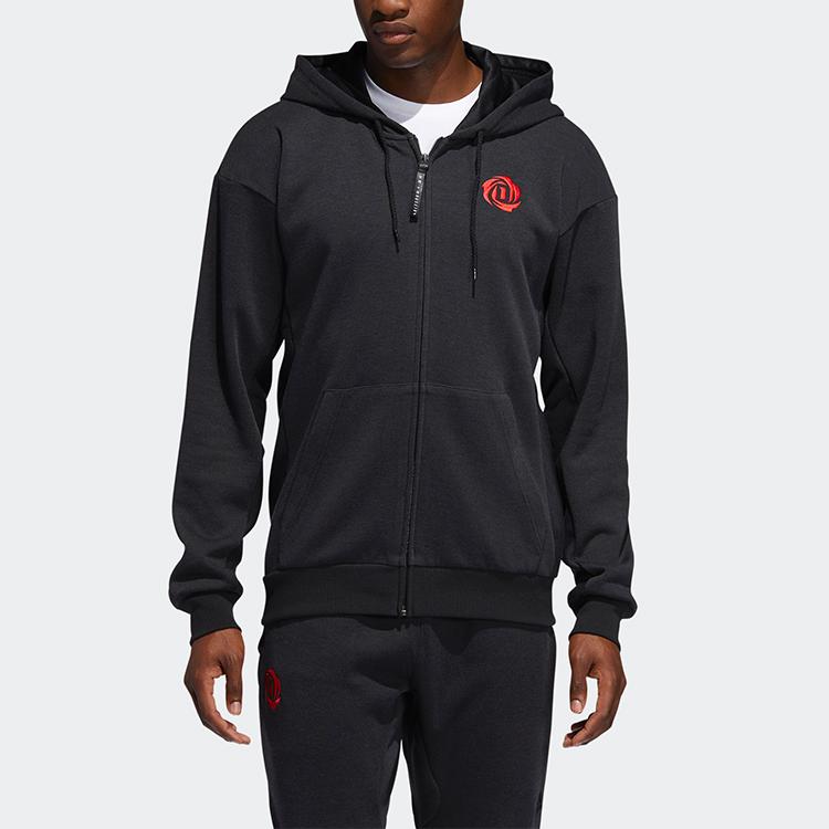 Adidas Crossup FZ Basketball Hoodie Jacket Men Outerwear Black EJ2145