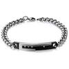 1pc Love Sweet Gift Stainless Steel Black/Rose Gold Color  Lovers Couple Crystal Bracelet Bangles for Man Woman