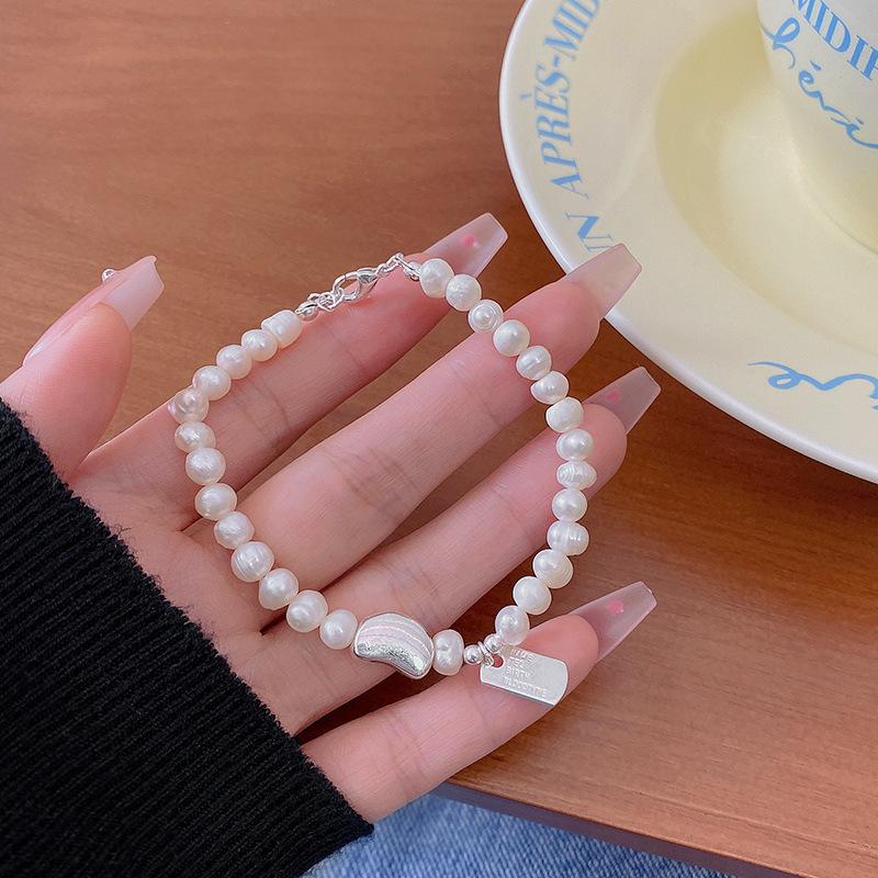 Irregular freshwater pearl bracelet female ins style light luxury Internet celebrity bracelet design sense beaded jewelry