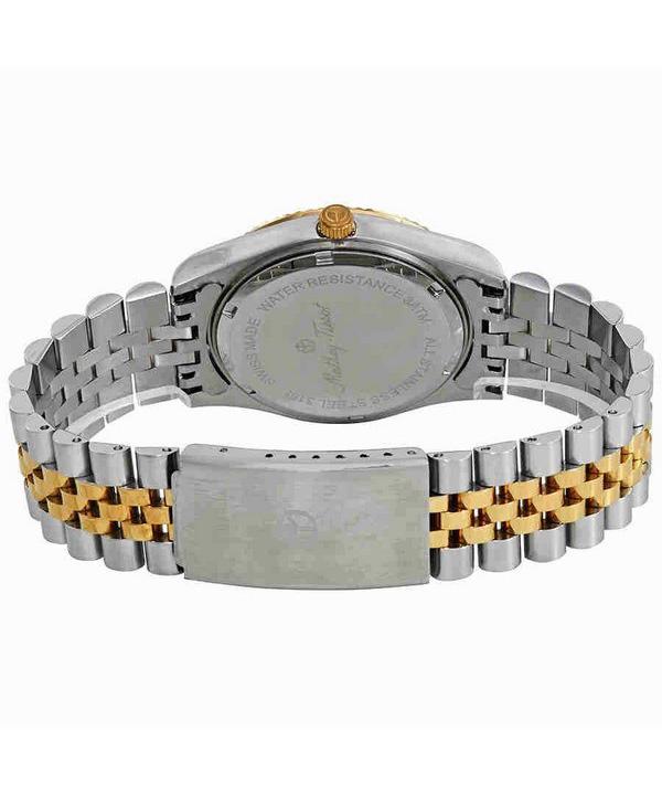 Mathey-Tissot Mathy II Двухцветные кварцевые мужские часы из нержавеющей стали с черным циферблатом H710BN