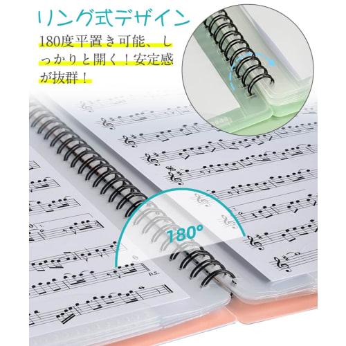 A4-Size Sheet Music File, 40 Sheets Per Page, 10 Sheets, 5 Colors, Non-Reflective, Double-Page Sheets, Perfect for Sheet Music, Composition, and Lesso