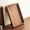 High Feet Japanese Style Wooden Tray Rectangular Stable Jewelry Storage Plate Solid Wood Retro Desktop Shelf Massage Room