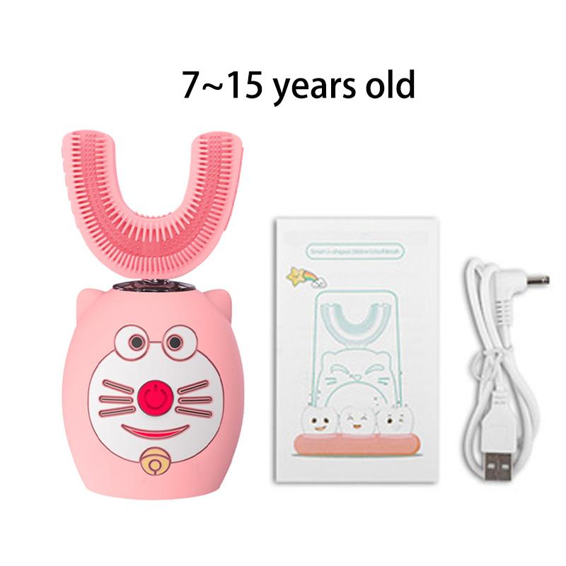 Child's Sonic Electric Toothbrush Silicone Children's 360 Degrees Automatic USB Rechargeable Smart Kids Toothbrush U Shape