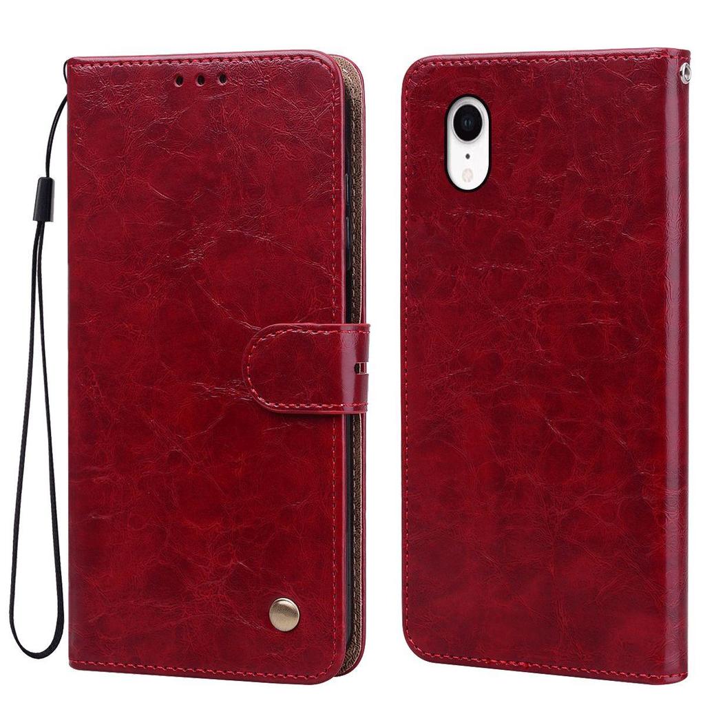 Винтажный чехол-кошелек с текстурой Crazy Horse из ПУ кожи с откидной крышкой для iPhone XR, держателем для карт, подставкой, противоударный защитный чехол