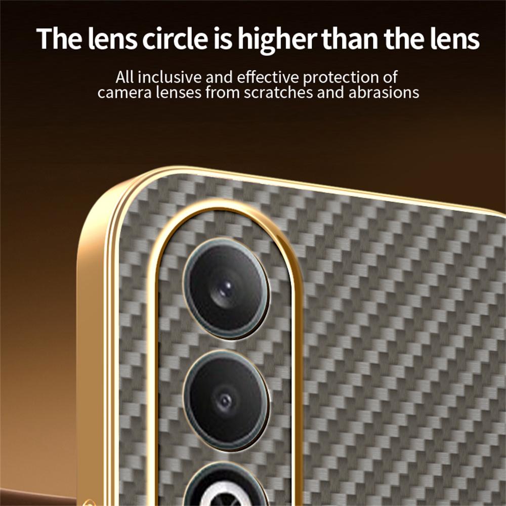 For OnePlus Nord CE4 5G Phone Case Carbon Fiber Textured Electroplated TPU Back Cover