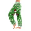Women's Christmas  Print Trousers With Drawstring Cuffs Casual Pants And Pajamas