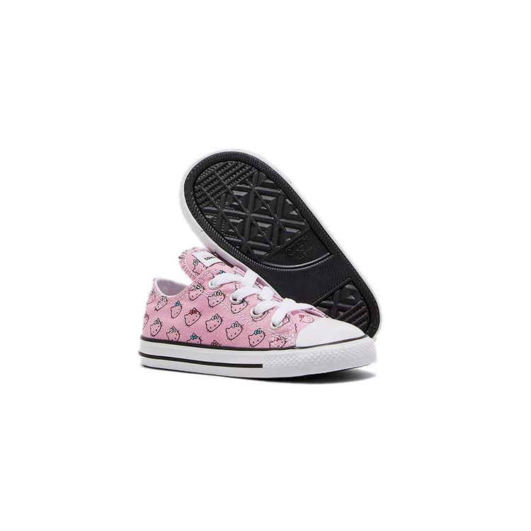 Converse Кеды для малышей Hello Kitty x Chuck Taylor All Star Low TD Prism Pink Белые 764639C