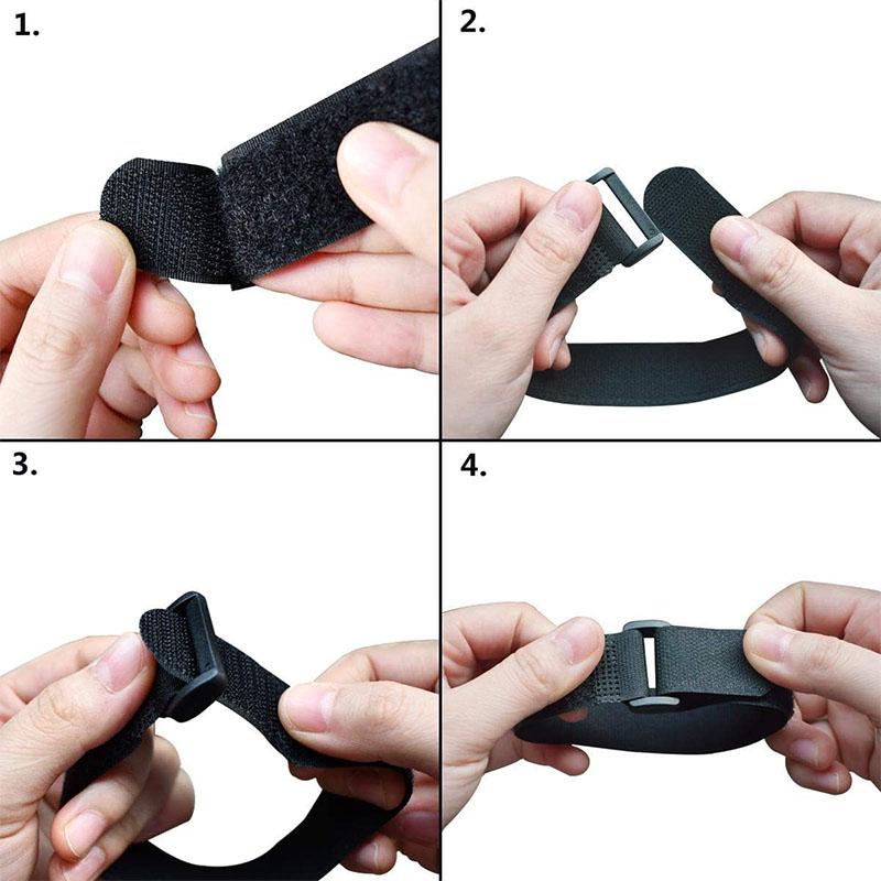 10/5pcs Hook and Loop Reusable Fastening Nylon Cable Securing Strap, Durable Functional Ties width 20mm length 200mm/300mm/400mm