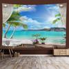 Window Sill Garden Beach View Large Tapestry Wall Hanging Bohemian Hippie Tapestry Room Aesthetic Living Room Home Decoration