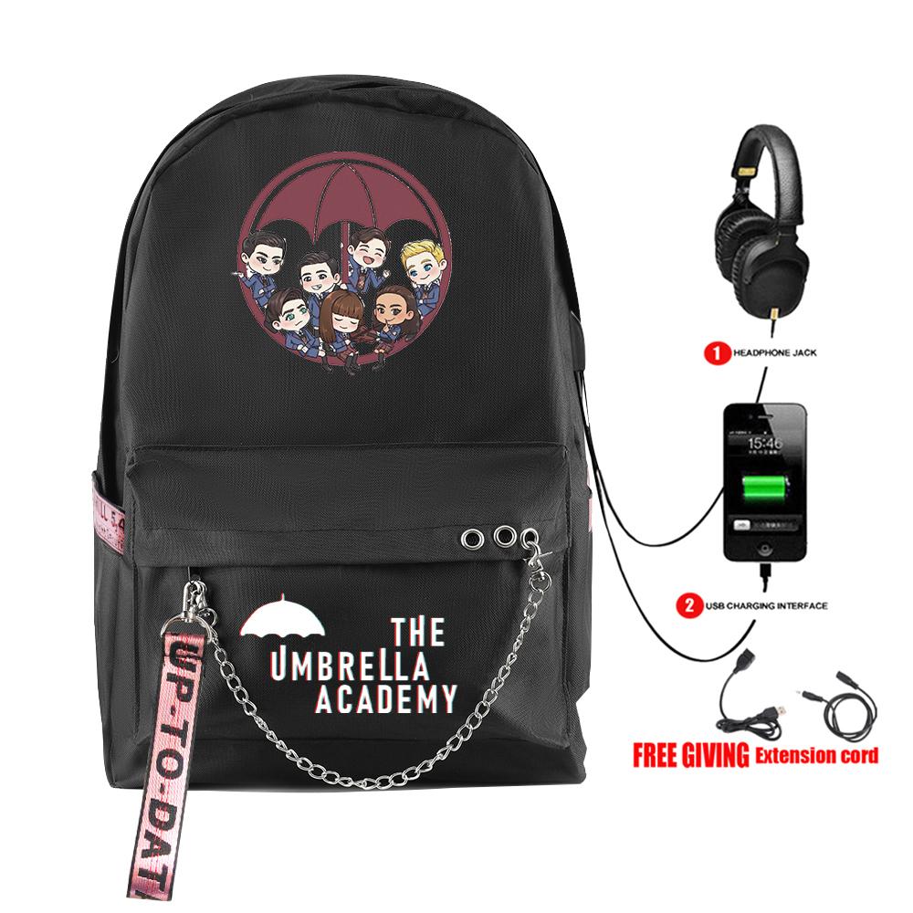 Мультяшные Молодежные Школьные Сумки Унисекс THE UMBRELLA ACADEMY Дорожные Сумки С USB-зарядкой Оксфордский Блокнот Наплечные Рюкзаки