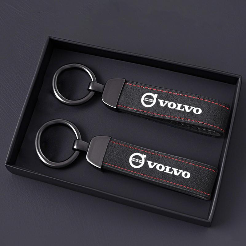 Sudue Keyring Car Leather Keychain Pendant For Volvo V50 XC60 V40 XC90 S60 XC40 V60 V70 S90 Olestar AWD T6 Auto Accessories