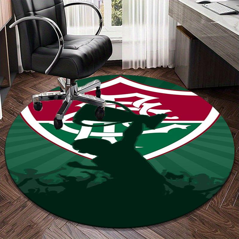 1PC round rug Flumi-nense Football Club Printed Round Area Rug ,Rug For Home Office, Round Chair Rug, Decorative Carpet Fan gifts Christmas gift