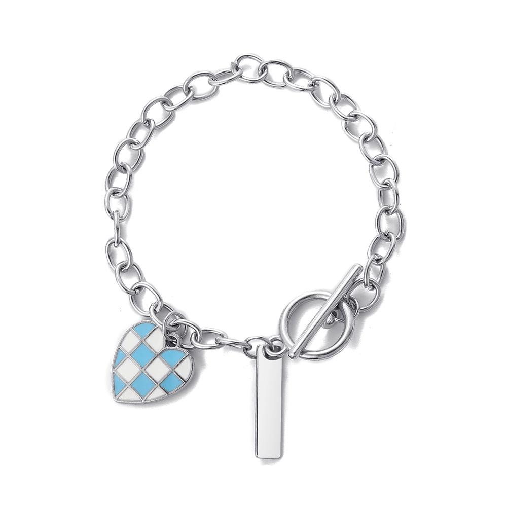 iF ME Женский браслет в стиле панк с серебряным сердечком, модный кулон, многослойные браслеты, ювелирные аксессуары, подарок