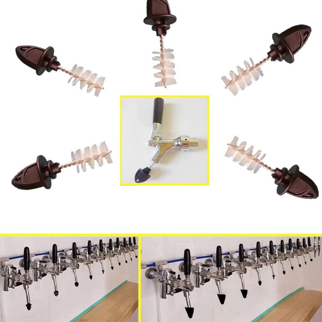 Набор из 5 заглушек для пивных кранов и щеток для чистки кранов разливного пива, обеспечивающих чистоту и свежесть кранов