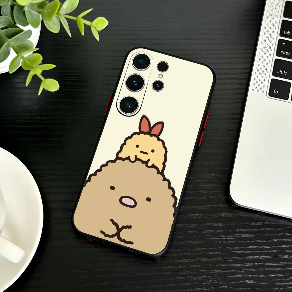 D-Sumikko Gurashi Phone Case For Samsung S26,S25,S24,S23,S22,S21,S20,Ultra,Plus,FE Black Soft Cover