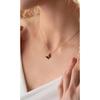 925 Sterling Silver Rose Stone Tiny Butterfly Necklace