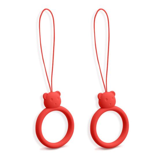 2 шт. Универсальный мультяшный силиконовый держатель для телефона в форме диска с кольцом для пальца и шнурком