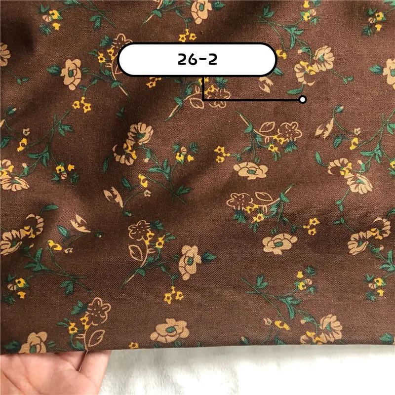 100x140cm Retro Pastoral Cotton/Linen Small Flower Floral Fabrics Soft for Spring Handwork Decor Tablecloth Dress Cushion Craft