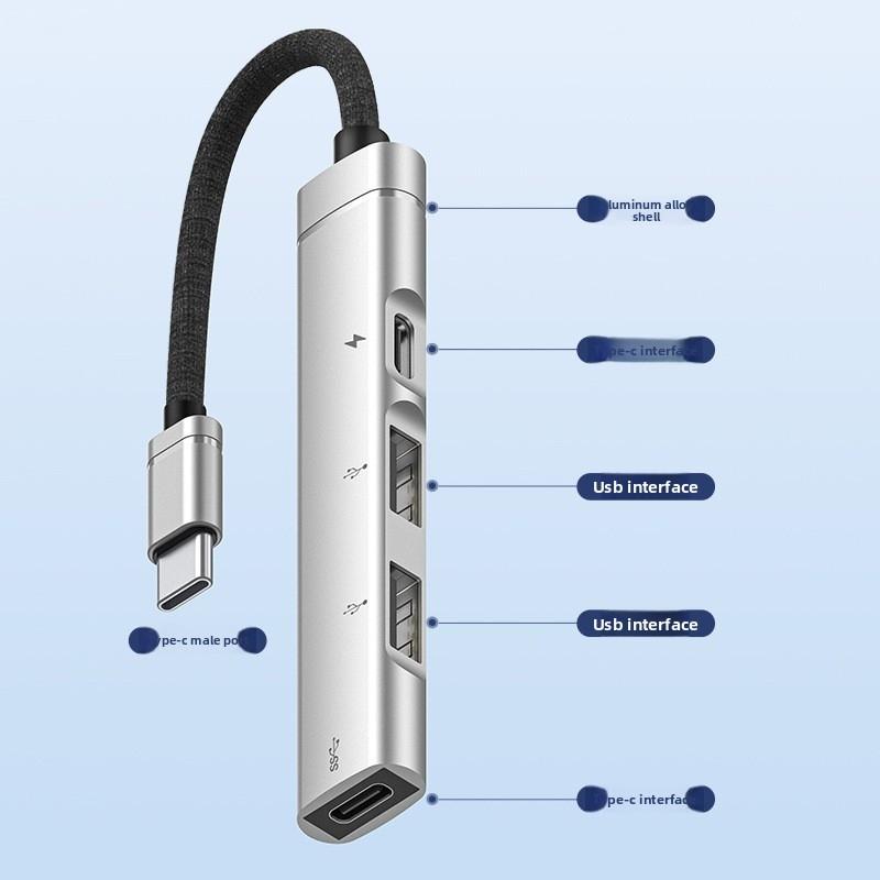 USB C Hub PD+Audio, Type C Multiport Adapter for Huawei iPad, 3.5mm+USB+PD
