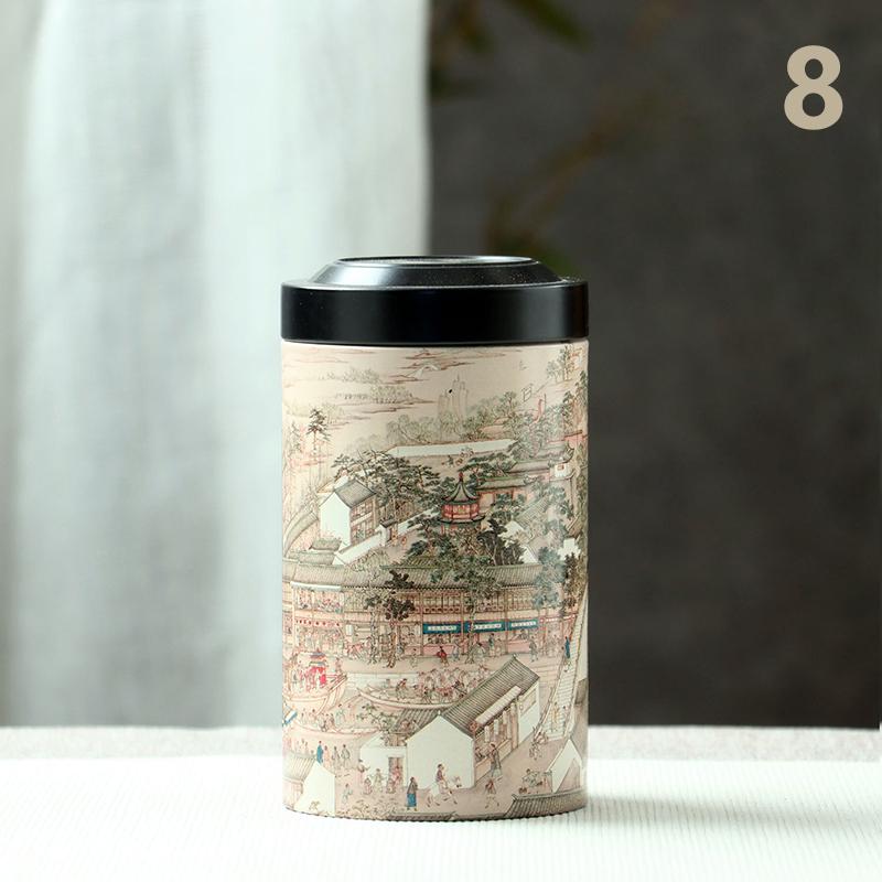 Empty Tin Tea Pot Tea Box Household Storage Portable Tea Pot Sealed Pot Living Room Coffee Table Decorative Accessories