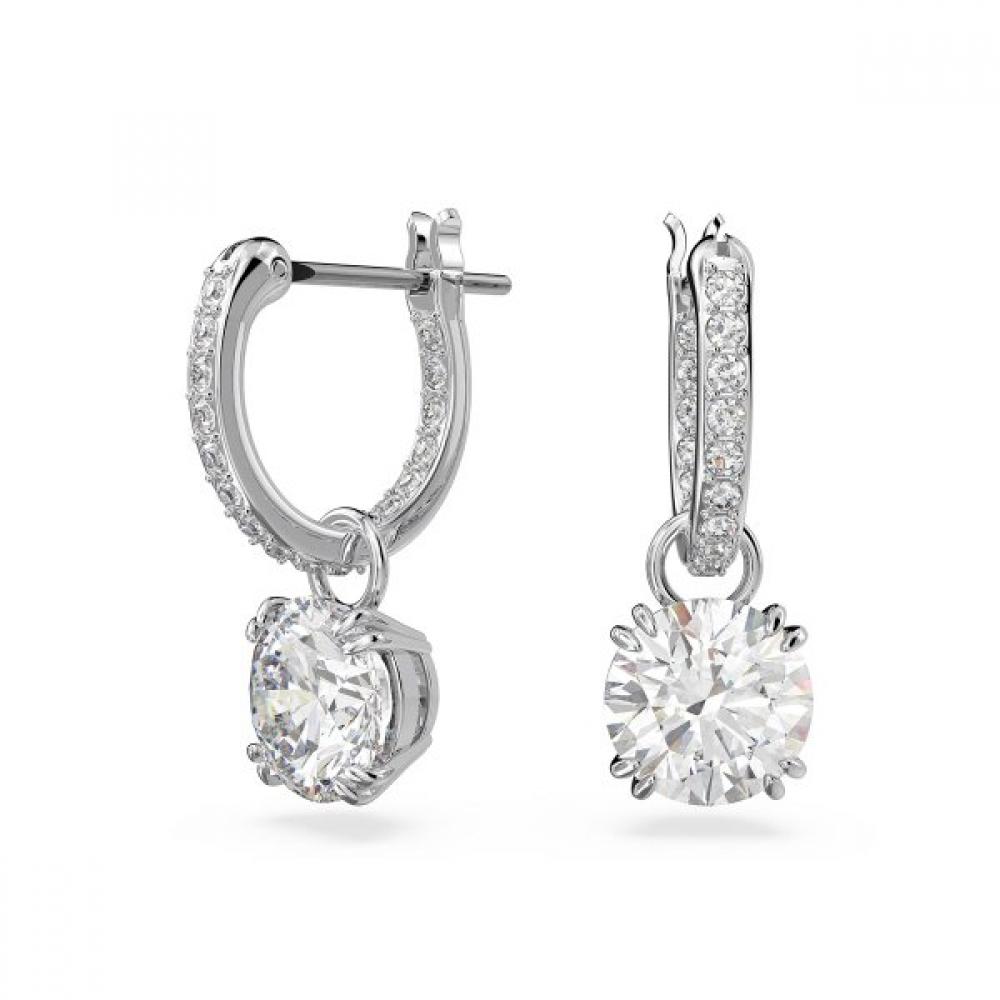 Swarovski Rhodium Drop Earrings 5636717