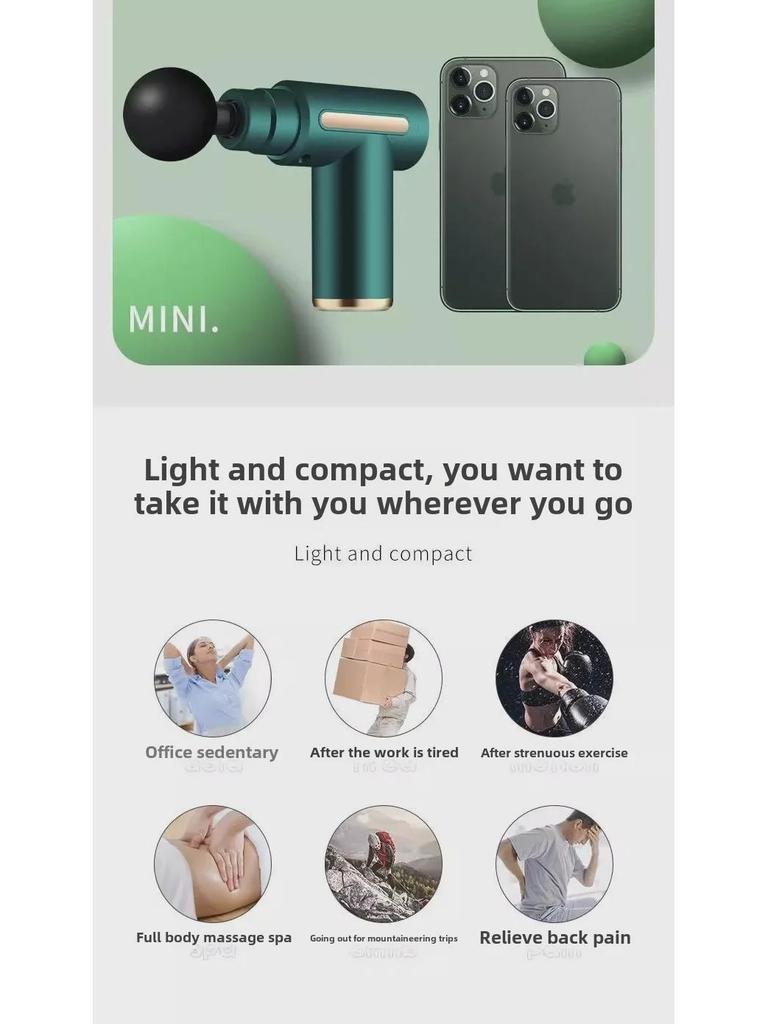 Компактный массажер для расслабления мышц, вибрации шейного отдела позвоночника и фитнеса