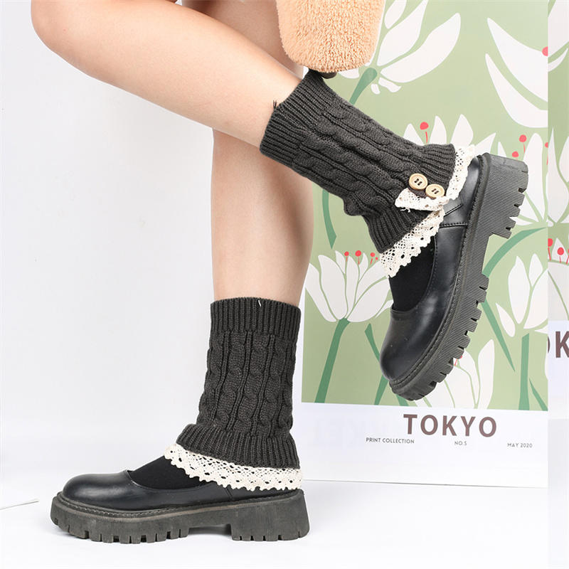Женские вязаные эластичные манжеты для сапог, зимние теплые короткие гетры, вязаные крючком носки для сапог