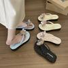 Bottom Flat 25 New Comfortable Thick Slippers Solid Color Female Summer Internet Celebrity Non-slip 100-character and Waterproof Take Pictures Sup