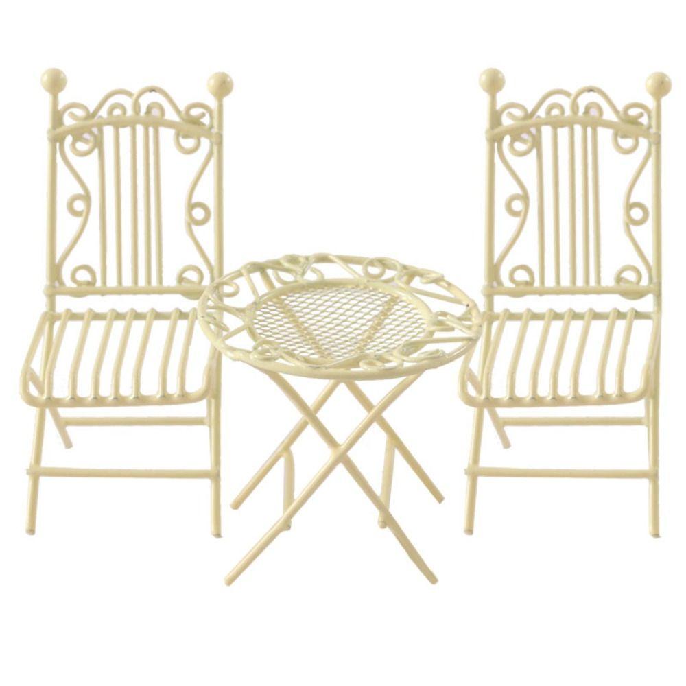 Dolls House European Style Scene Model Fairy Garden Seat Miniature Furniture Dollhouse Table Chair