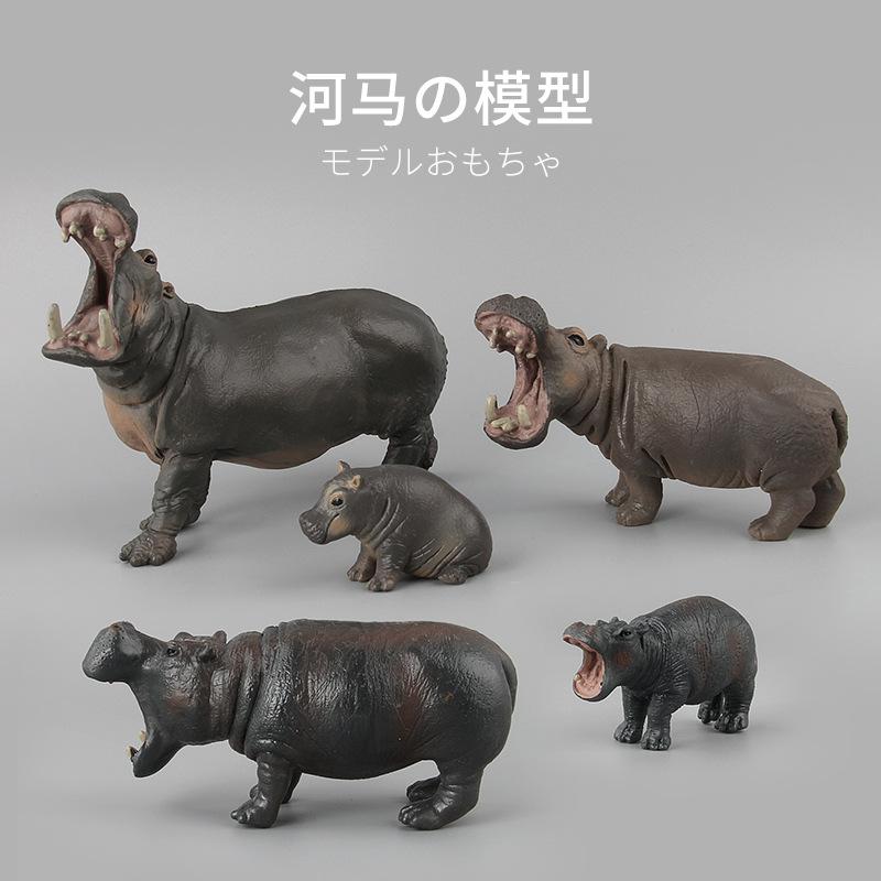 Wild Mammal Model Toy Simulation Hippo Solid Static Ornament Doll Boutique Children'S Gift