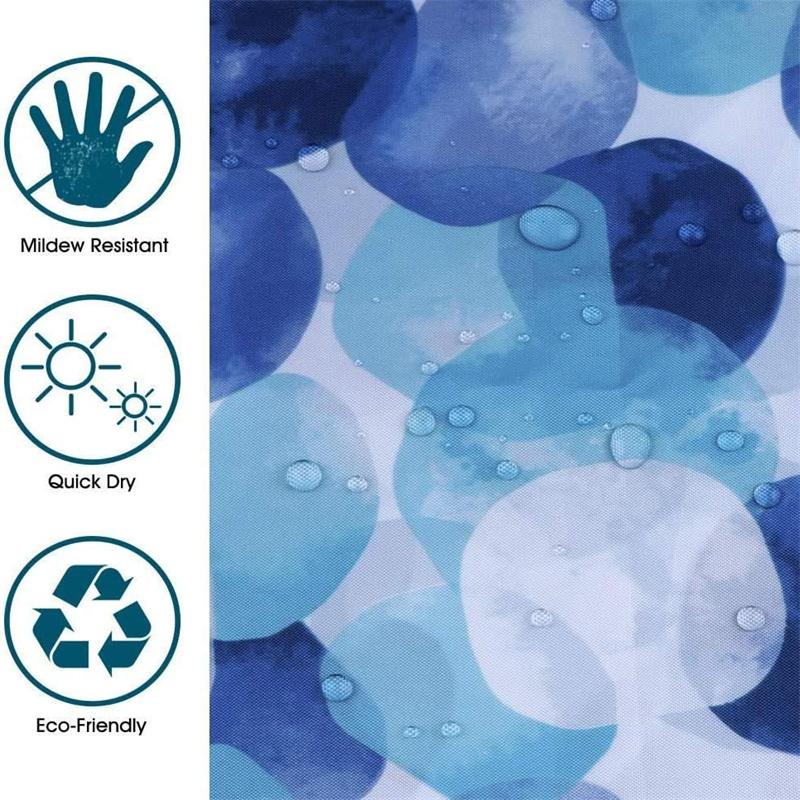 Shower Curtain Watercolor Blue Gradient Dot Print Waterproof Polyester Bath Curtain, Modern Abstract Bathroom Decor With Hooks