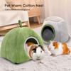 Hamster House Guinea Pig Cage Hamster Folding Cotton House Small Animal Nest Winter Warm Pet Bed For Rodent Guinea Pig Rat Hedgehog