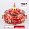 Электрический медный хот-пот DM Cloisonné с вкладышем из нержавеющей стали
