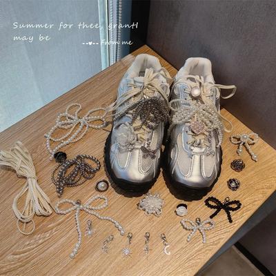 Мода 1 шт. Зажимы для шнурков Пряжка Украшения Стразы Жемчуг Драгоценный камень Повседневные Аксессуары для обуви с цветами Подвески для обуви для кроссовок