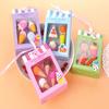 4Pcs Kawaii Ice Cream Hamburger Lollipop Detachable Rubber Eraser Stationery