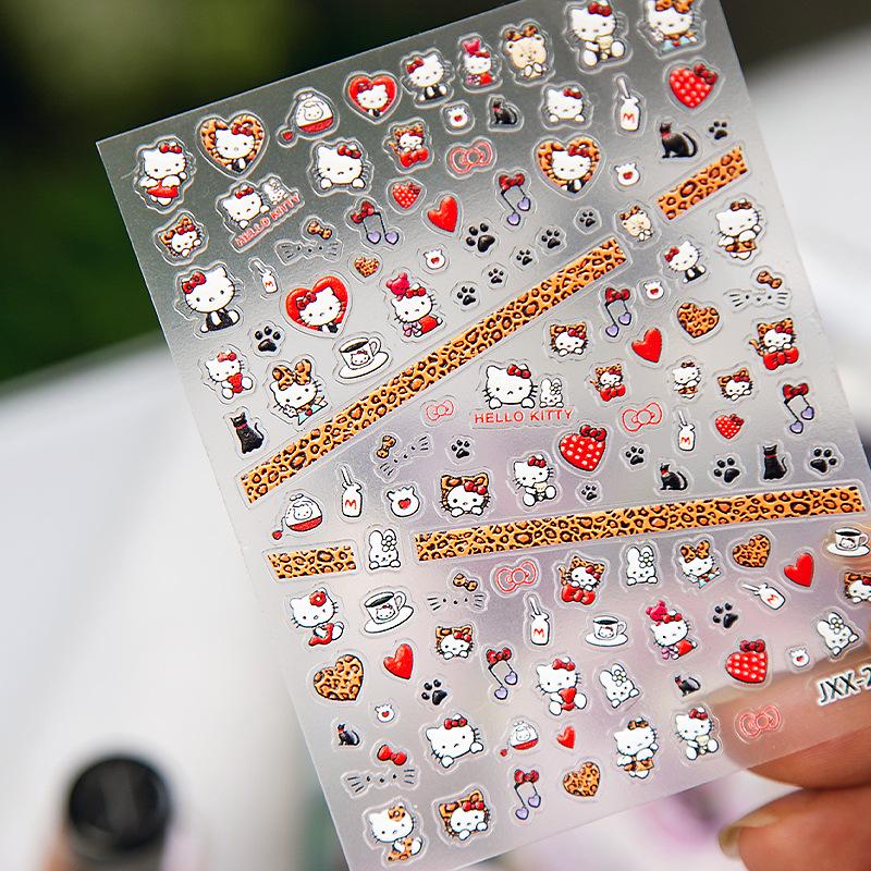 Hello Kitty Nail Art Stickers – Cartoon Manicure Tips in Stock