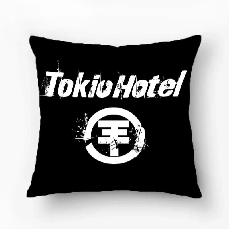 Декоративные наволочки для диванных подушек Tokio Hotel, квадратные наволочки 45*45 см, двусторонняя печать.