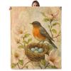 Robin Bird Throw Blanket Adults Kids Cozy Soft Warm Fleece Couch