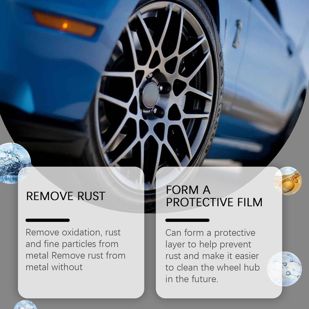 Car Iron Powder Remover, Yellowing And Remover, Cleaner For Car Surfaces, Car Spray Exterior, Wheels And Tires All Purpose Cleaning Spray, 120ml