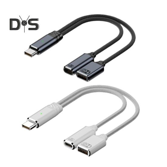 Кабель-адаптер USB-C OTG для зарядки и передачи данных 2 в 1, 100 Вт PD Type C в USB 2.0, быстрая зарядка и передача данных со скоростью 5 Гбит/с, нейлоновая оплетка, защита от перенапряжения