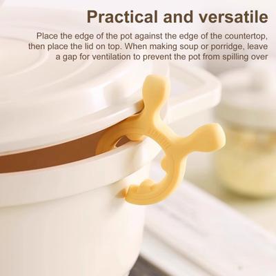 Силиконовый зажим для крышки кастрюли, подставка для ложки, кронштейн, стойка для поддержки против перелива для кухни, универсальный зажим для держателя лопатки