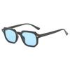 Retro Polygonal Frame Sun Glasses Striped Temples Driving Shades  for Women & Men