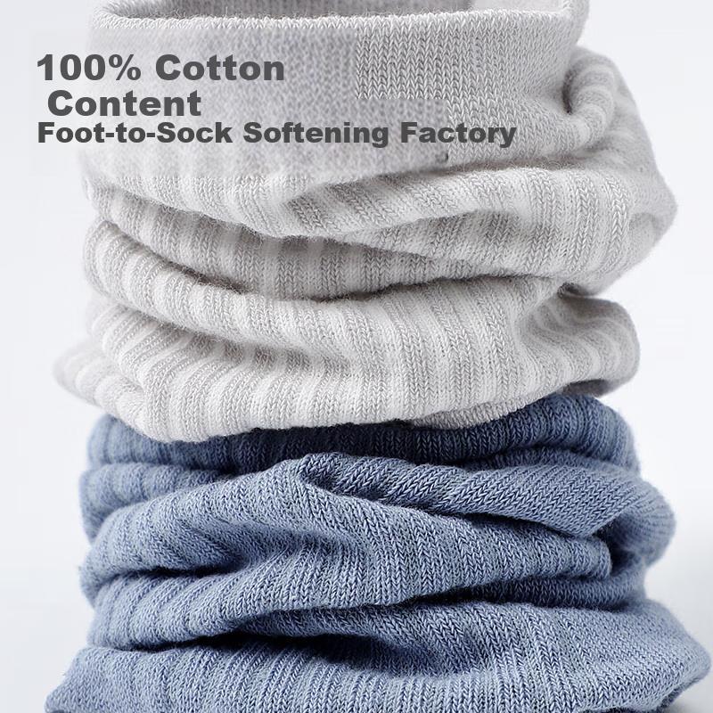 LangSha Men's Socks, Summer Short Socks, 100% Pure Cotton, Comfortable And Breathable, Ear-Loop Boat Socks, Casual Socks, Style Three
