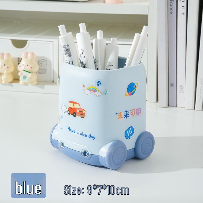 Children's Cartoon Car Pen Holder - Cute Desktop Storage for School Supplies
