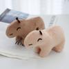 12Cm Simulation Capybara Plush Toy Stuffed Animals Keychain Keyring Soft Fluffy Capybara Dolls Bag Car Key Pendant Accessories