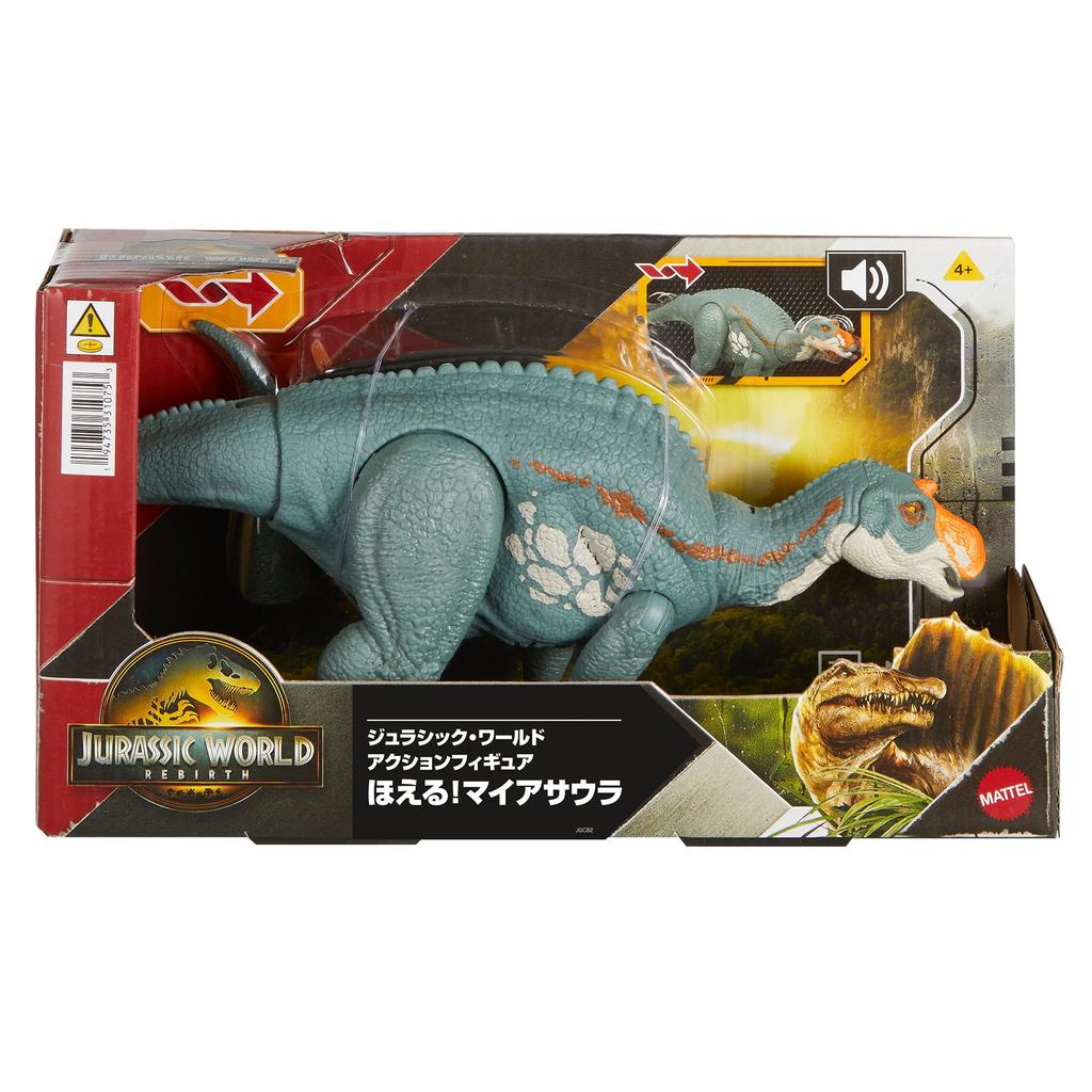 Mattel Jurassic World Рев Майазавра Фигурка, Детская игрушка динозавр, Большая, Подвижная фигурка, Примерно 12,5 дюймов в длину, Возраст 4 года и старше,
