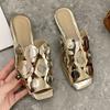 Designer Women Chunky Slippers Elegant Heeled Sandals Woman Shoes 2025 Luxury Brand Slides Party Dress New Mujer Zapatos