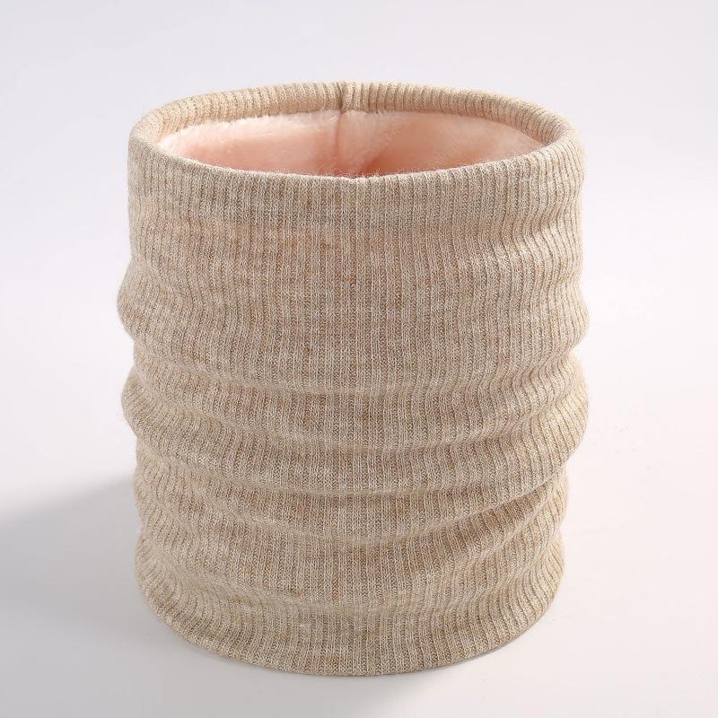Winter Knitted Neck Cover Outdoor Warm Neck Cover Solid Color Men's and Women's Double-layer Pullover and Velvet Scarf