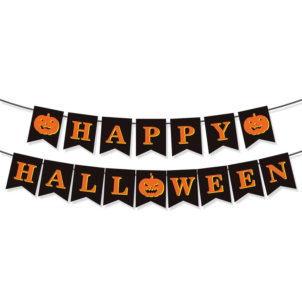 Halloween Banner Happy Halloween Banner with Pumpkin Signs Halloween Party Decorations Hanging Party Supplies Gift
