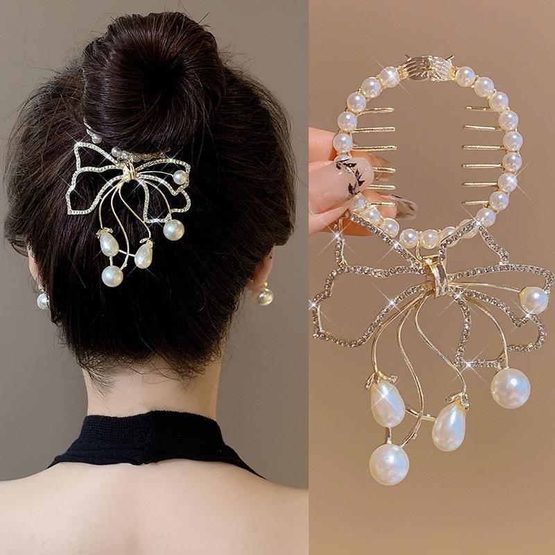 Элегантный сладкий женский хвостик с кисточкой и бабочкой, заколки для волос, модные украшения для девочек, аксессуары